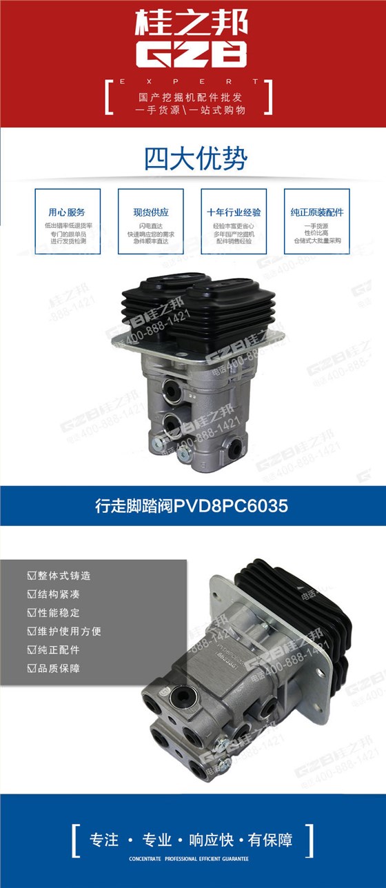 山重挖掘機(jī)配件 行走腳踏閥