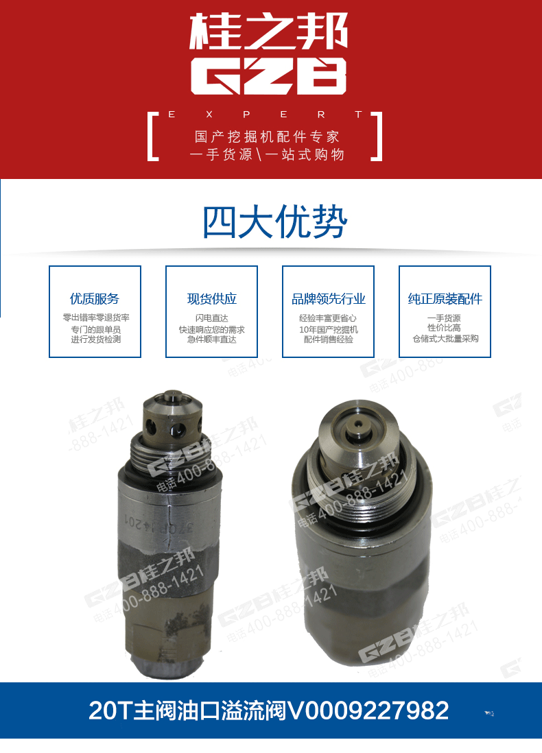三一挖掘機(jī)主閥溢流閥