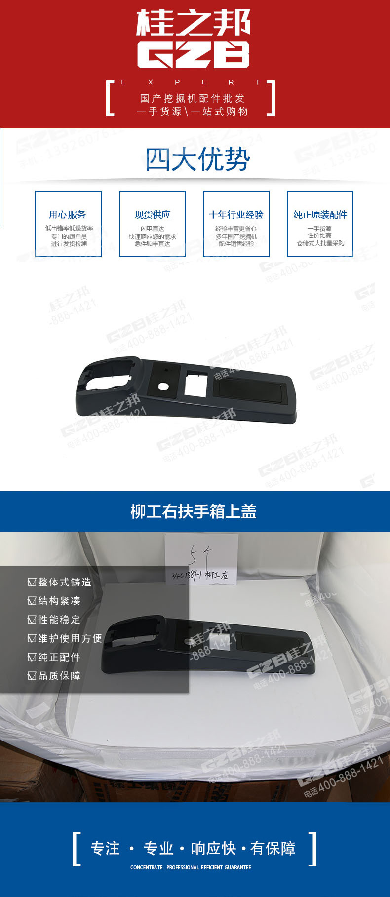 柳工挖掘機扶手箱上蓋